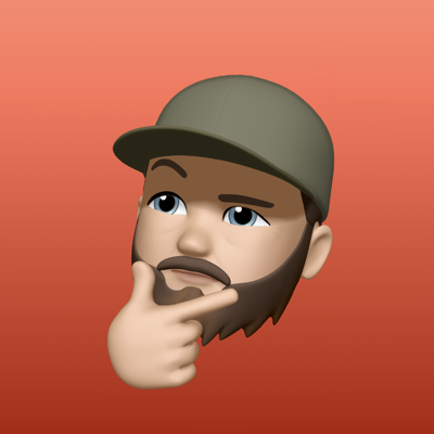 Simon's Memoji: a bearded cartoon figure in a green cap, thoughtfully resting a hand on their chin